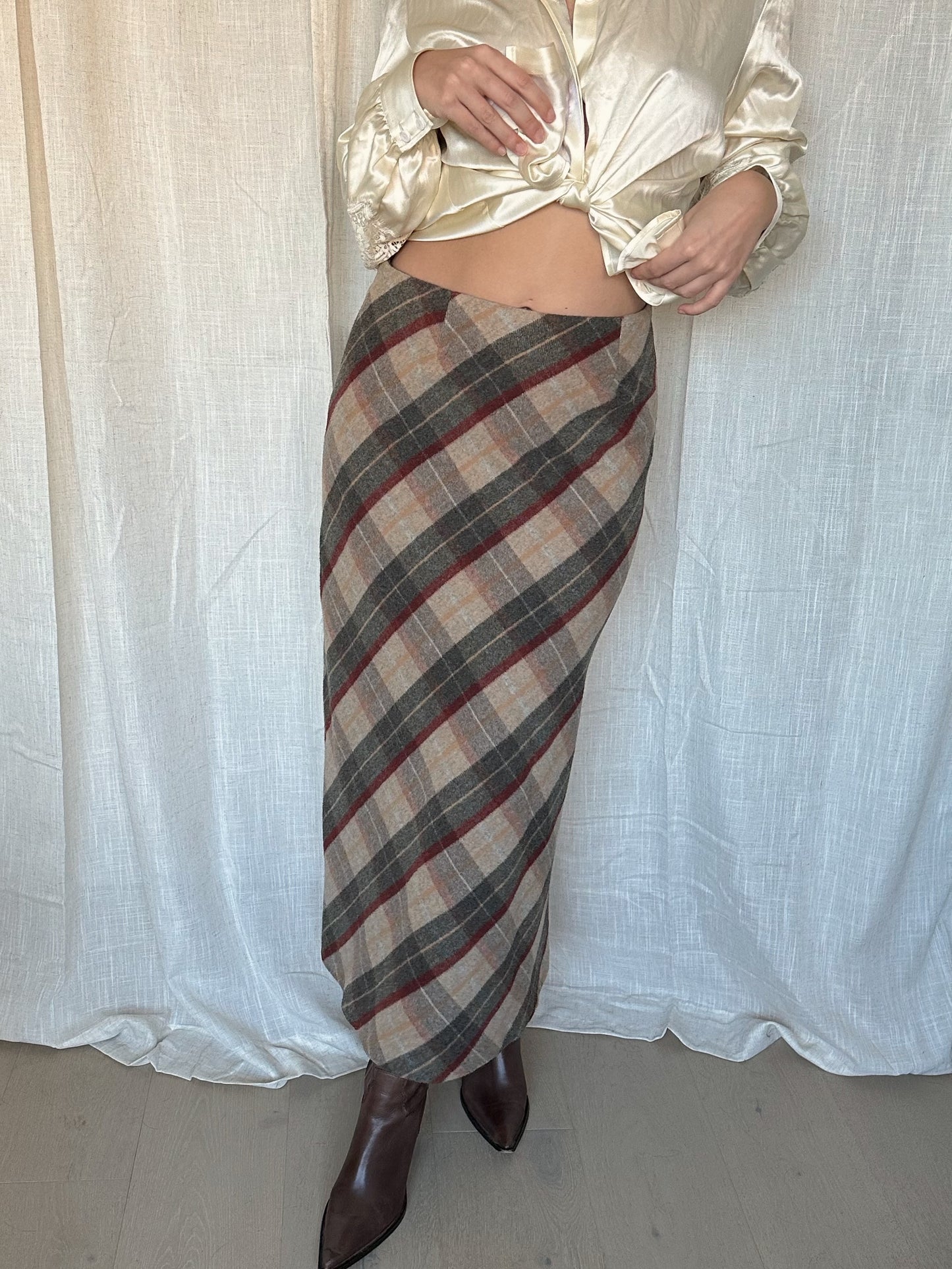 Vintage Wool Full Length Skirt