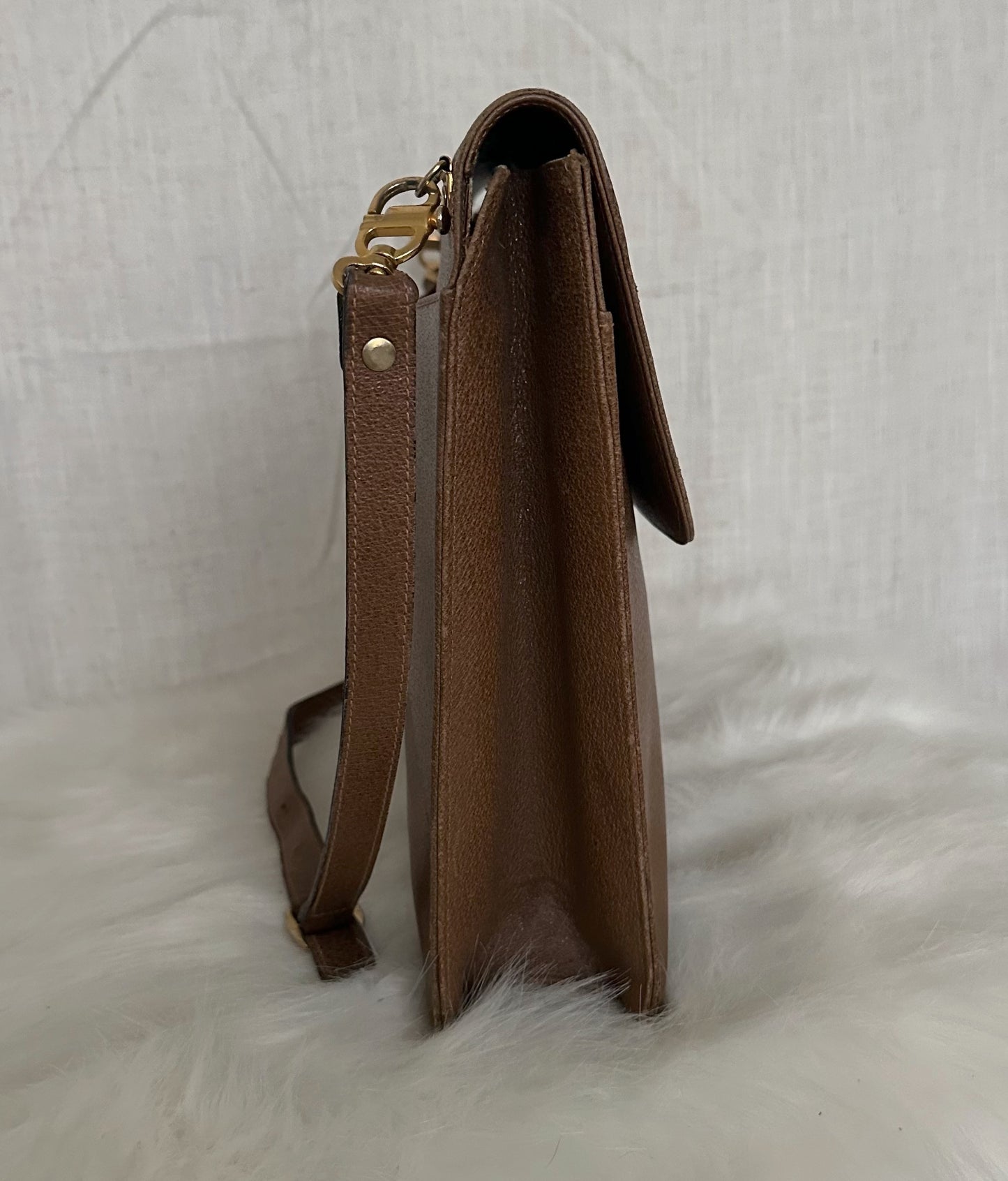 Tan Leather Messenger Bag