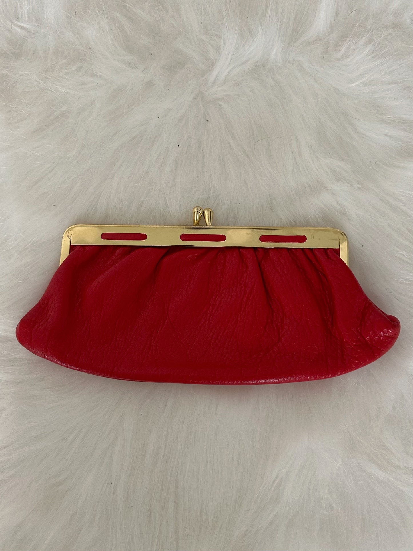 Vintage Red Leather Clutch