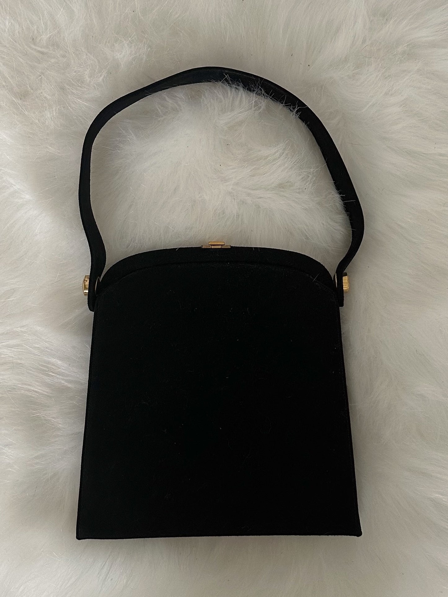 Vintage Black Velvet Clutch with Coin Purse