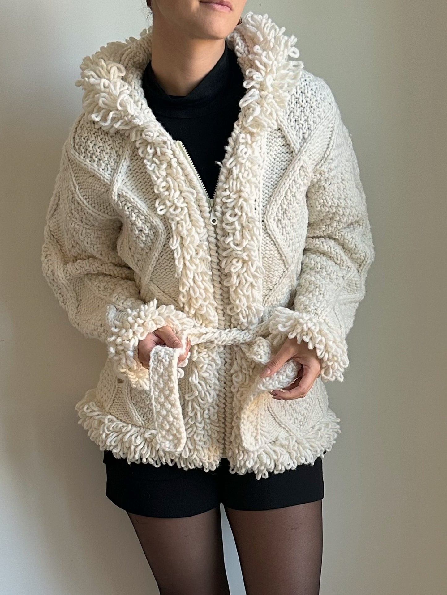 Vintage Knit Zip Sweater