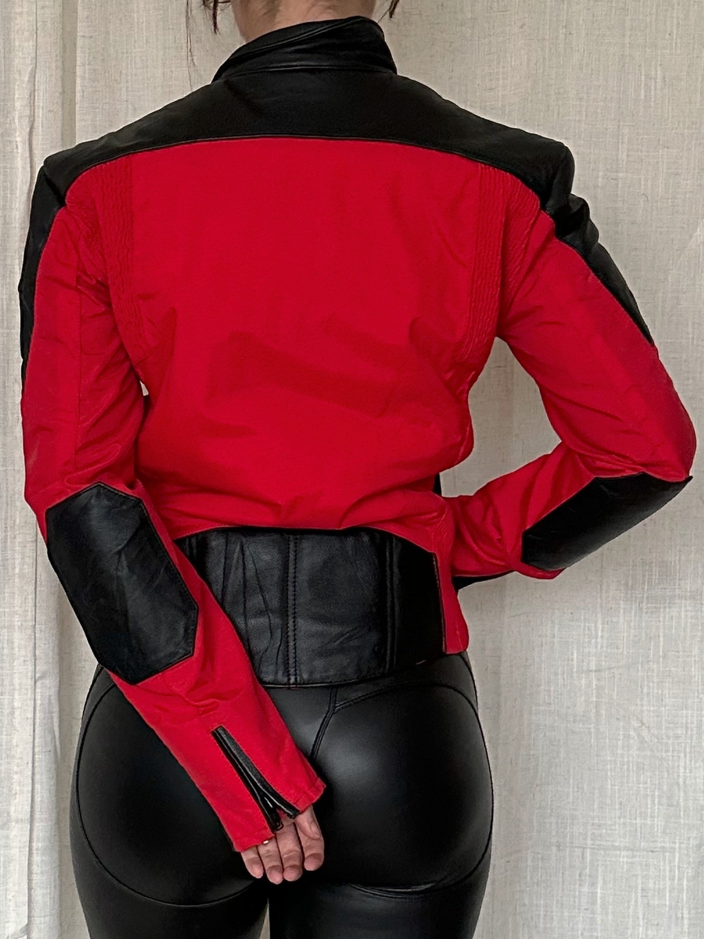 Black and Red Biker Jacket