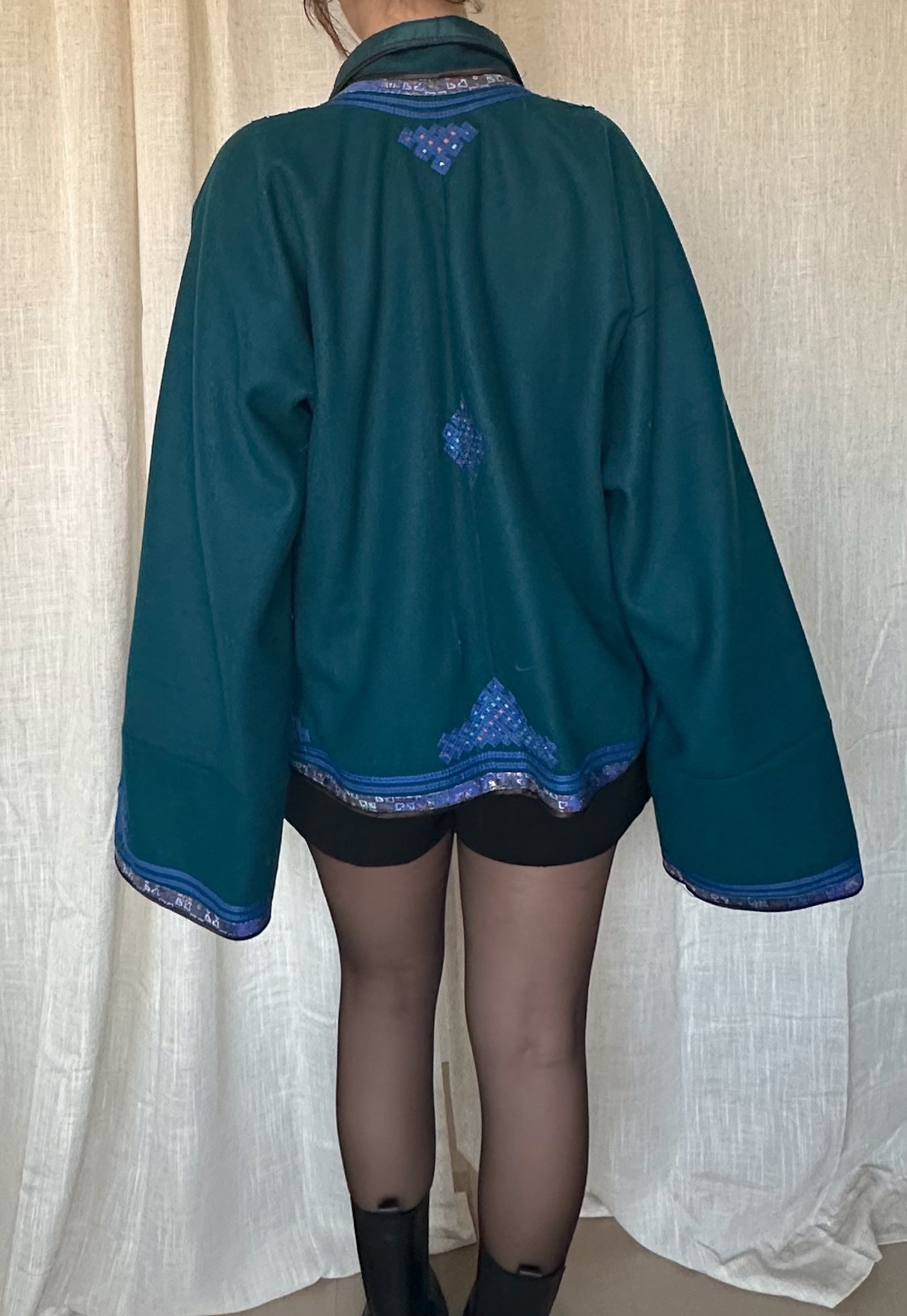 Vintage Teal Wool Coat