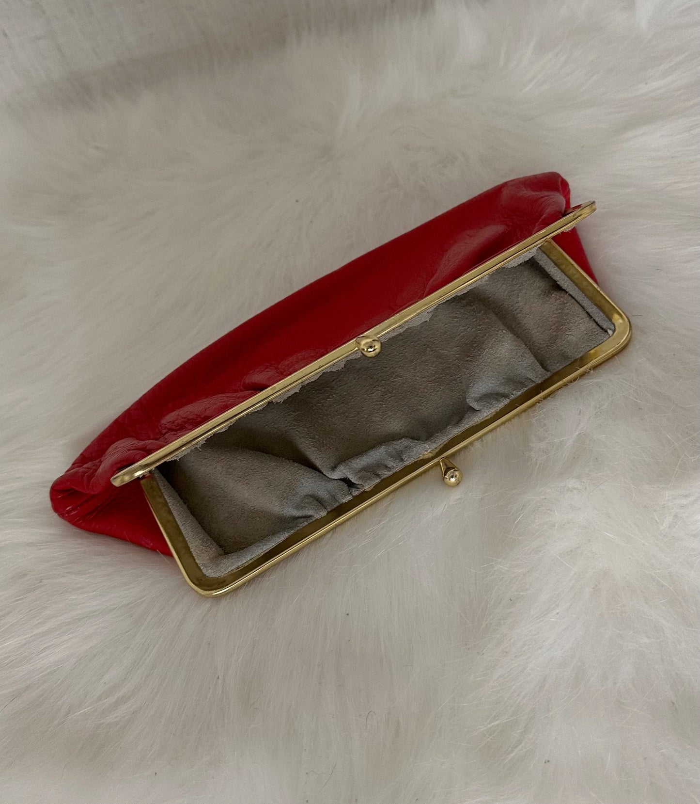 Vintage Red Leather Clutch